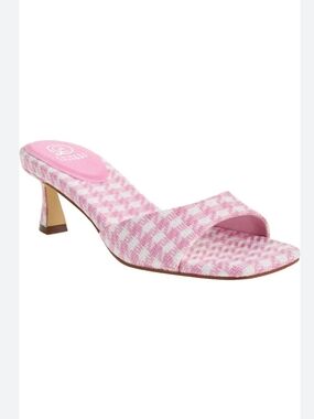 Chinese Laundry Pink Houndstooth Mule Sandal